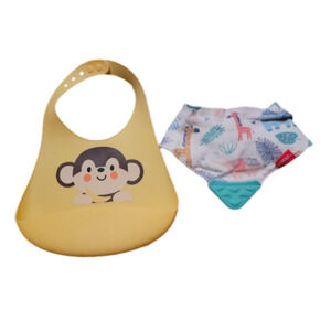 TWO bibs. One has chewys on the ends the other catches food.